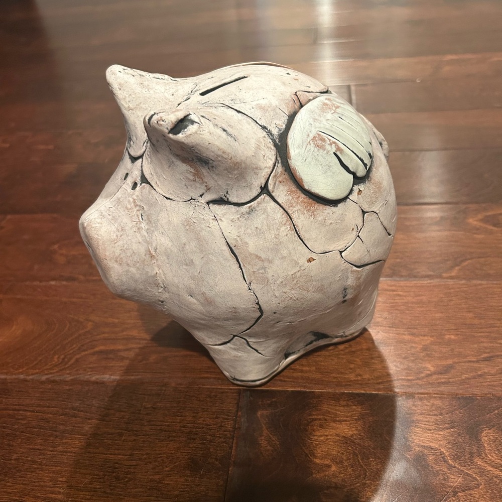 Handmade Ceramic Piggy Bank - Angel - Picture 3 of 7